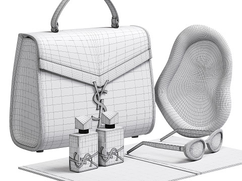 Ysl Decorative set for Makeup table 3D Model