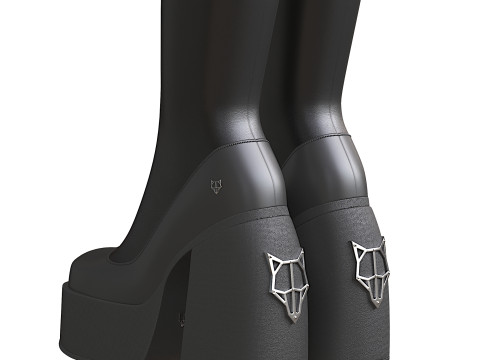 Nakid Wolf SPICE BLACK BOOTS short form 3D Model