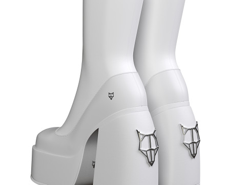 Nakid Wolf SPICE BLACK BOOTS short form 3D Model