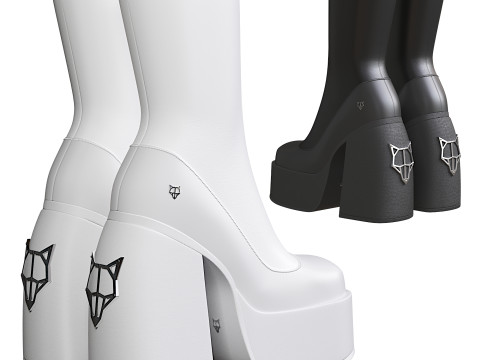 Nakid Wolf SPICE BLACK BOOTS short form 3D Model