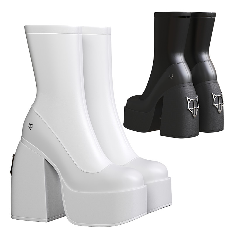 Nakid Wolf SPICE BLACK BOOTS short form 3D Model .c4d .max .obj .3ds .fbx .stl .blend