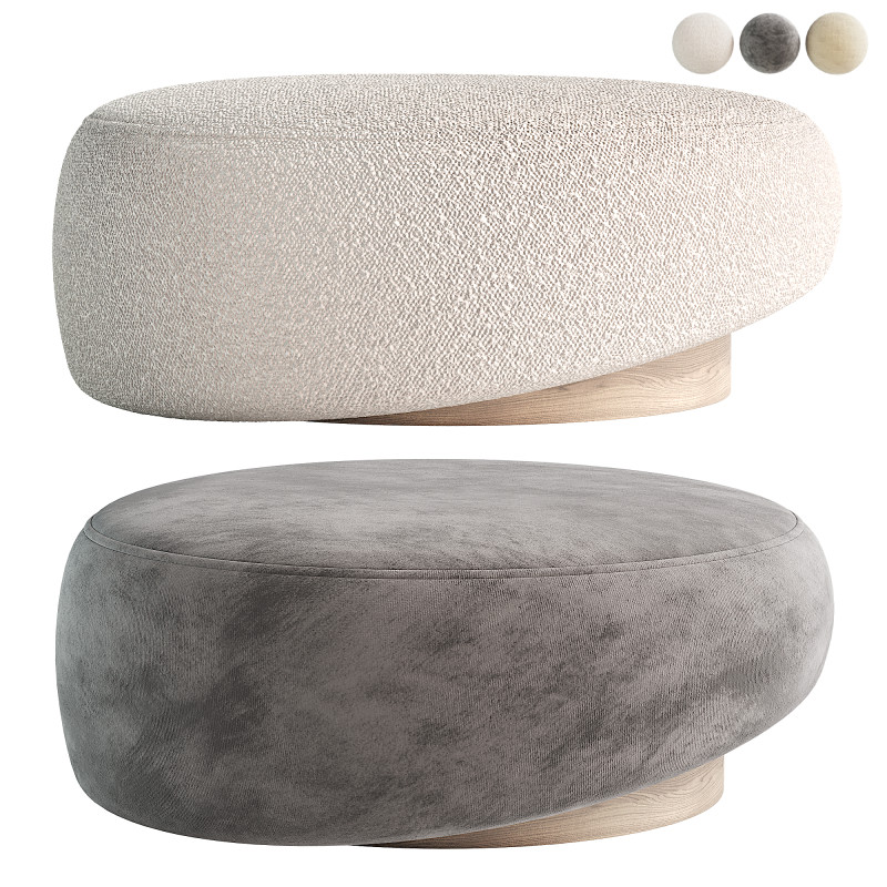 Cascade Ottoman 3D Модель .c4d .max .obj .3ds .fbx .stl .blend 