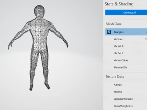 İnsan D&uuml;ş&uuml;k Poli Modeli 3D Model