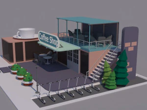 Coffee Shope 3D Model