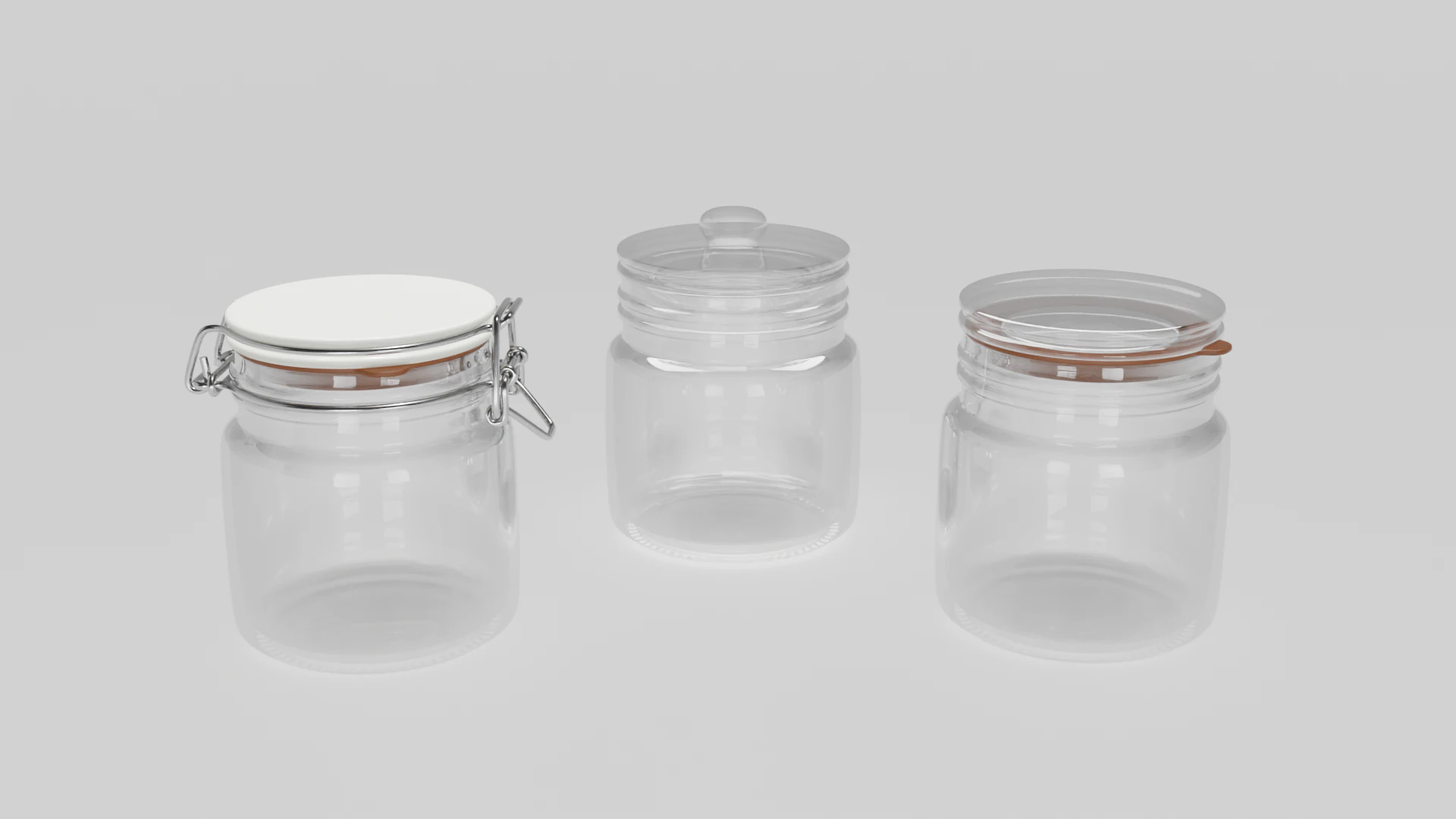 Glass Jars 3D Model .c4d .max .obj .3ds .fbx .stl .blend 