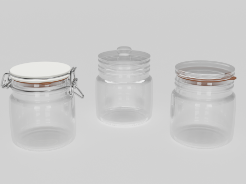 Glass Jars 3D Model