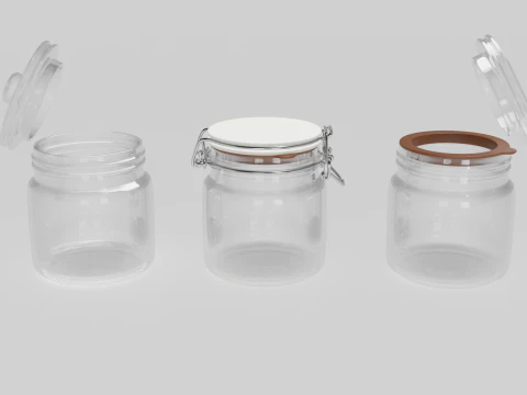 Glass Jars 3D Model