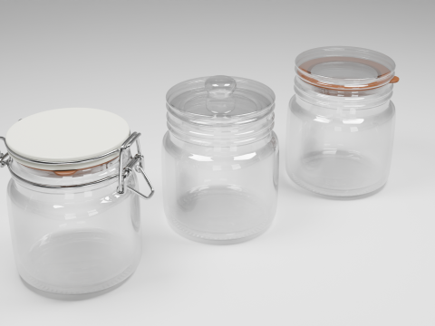 Glass Jars 3Dモデル