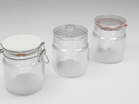 Glass Jars 3D Model