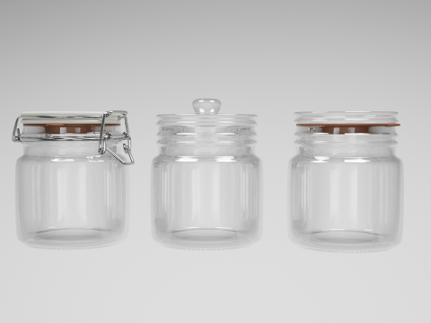 Glass Jars 3Dモデル