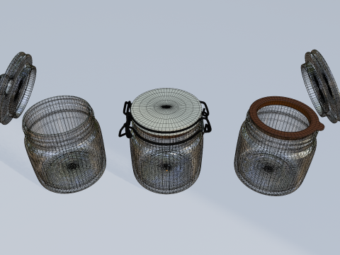 Glass Jars 3Dモデル