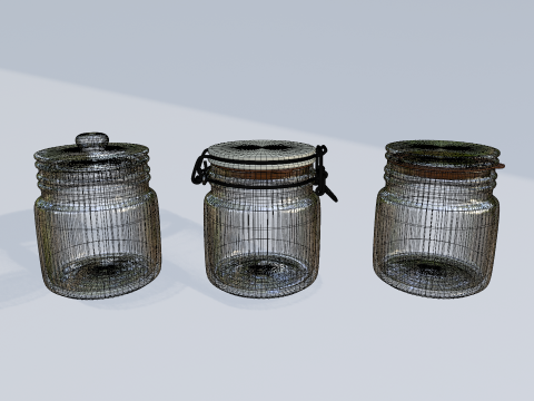 Glass Jars 3Dモデル