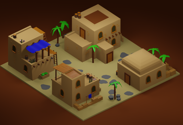 Homes in the desert Modelo 3D .c4d .max .obj .3ds .fbx .stl .blend
