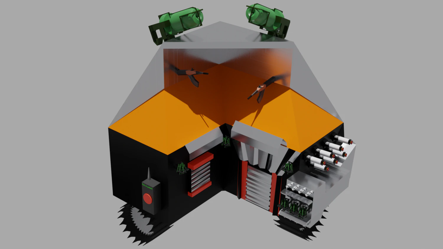 House-killer owned by Russian army 3D Model .c4d .max .obj .3ds .fbx .stl .blend 