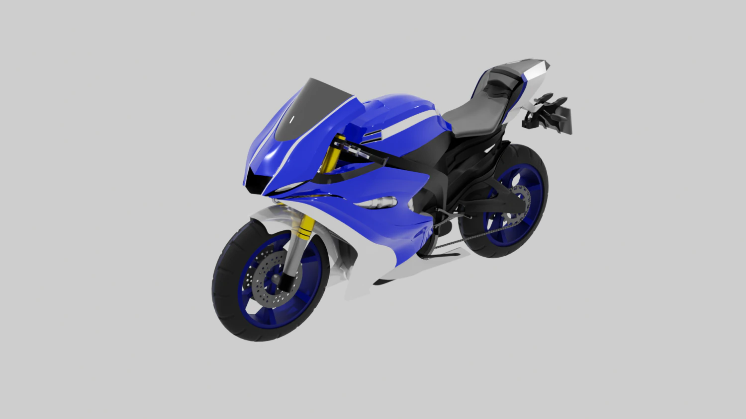 Yamaha Yzf R6 - SuperSport Racing Motorcycle 3D Model .c4d .max .obj .3ds .fbx .stl .blend 