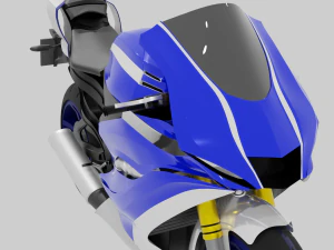 Yamaha Yzf R6 - SuperSport Racing Motorcycle 3D Model
