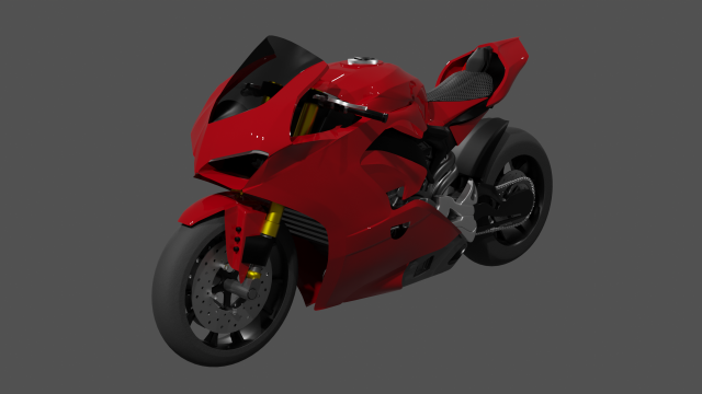 Ducati Panigale V4 - Supersport Race Bike 3D Модель In Мотоцикл.