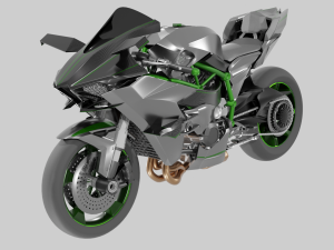 Racing Motorcycles Pack - Kawasaki Ninja H2R Ducati Panigale V4 Yamaha Yzf R6 Yamaha Yzf R7 3D 模型