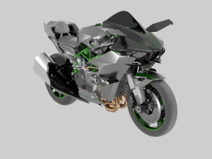 Racing Motorcycles Pack - Kawasaki Ninja H2R Ducati Panigale V4 Yamaha Yzf R6 Yamaha Yzf R7 3D Model