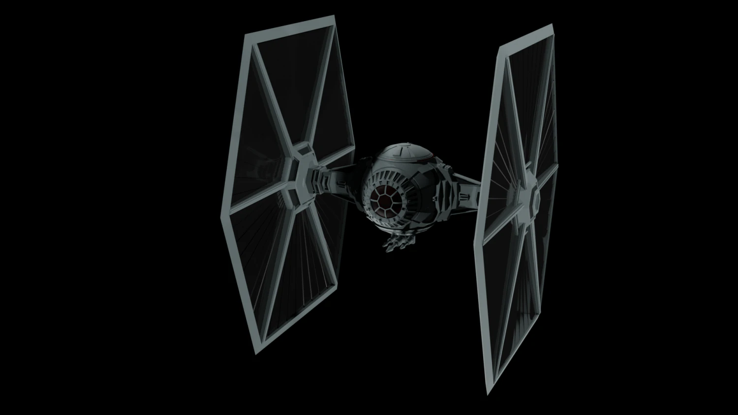 Tie Fighter - Spaceship - Starship - Star Wars Low-poly 3D Model .c4d .max .obj .3ds .fbx .stl .blend 