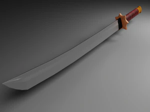 Katana com uma mão Modelo 3D