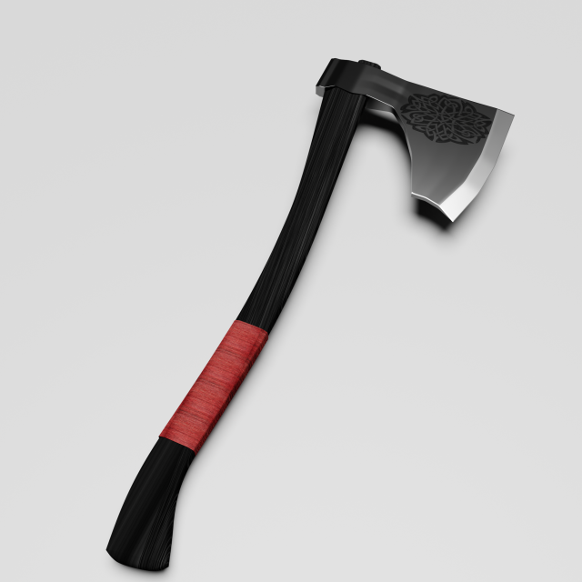 Viking BattleAxe Modello 3D .c4d .max .obj .3ds .fbx .stl .blend