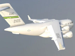 Large military transport aircraft 3D Model