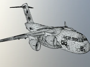 Large military transport aircraft 3D Model