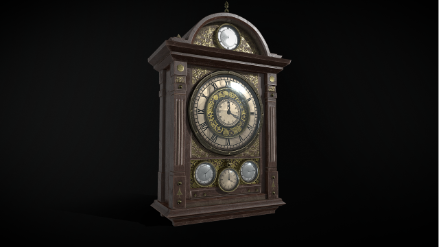 Old wall clock 3D Модель .c4d .max .obj .3ds .fbx .stl .blend 
