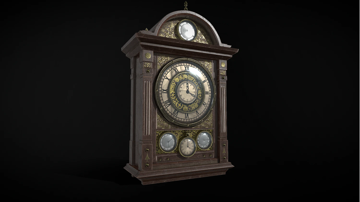 Old wall clock 3D Model .c4d .max .obj .3ds .fbx .stl .blend 