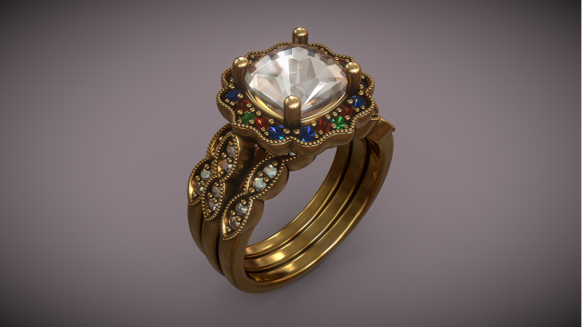 Gem Ring 1 3D-Modell .c4d .max .obj .3ds .fbx .stl .blend 