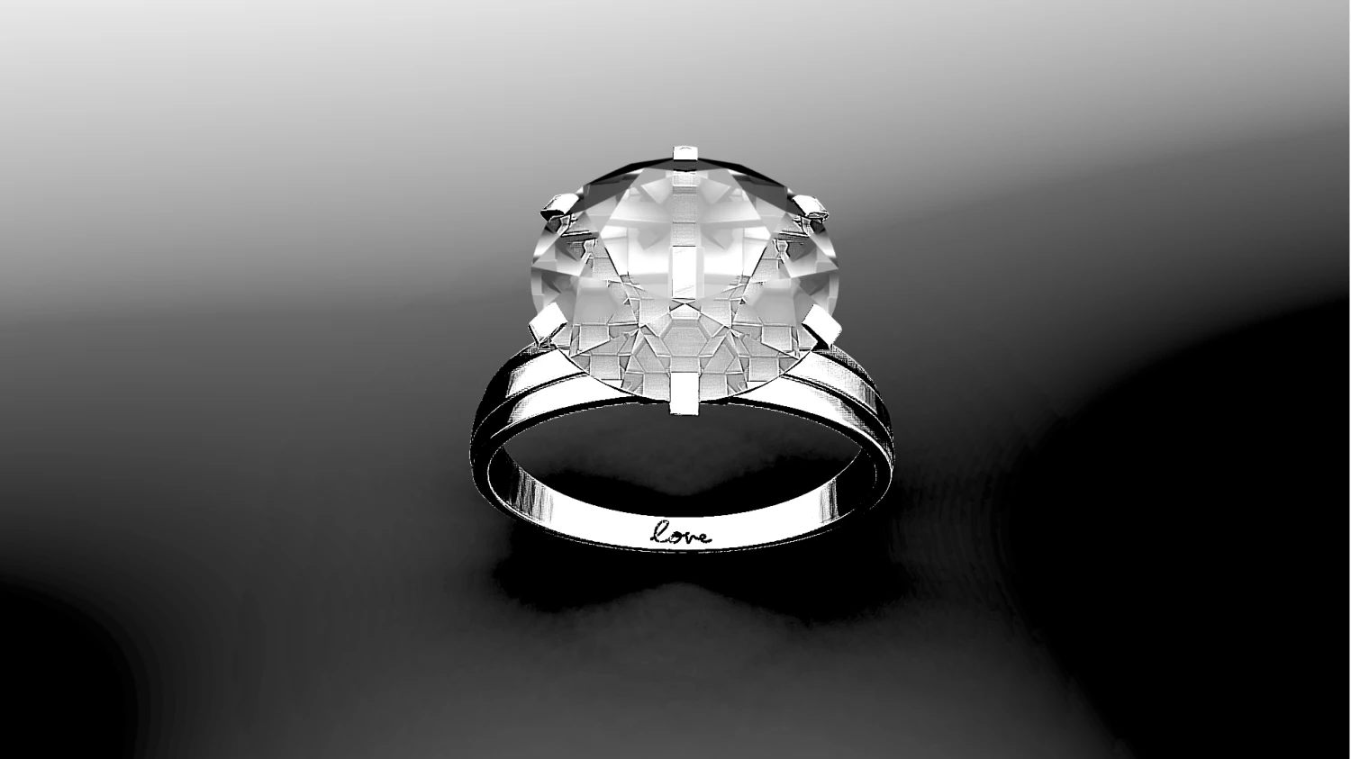 Diamond Ring 1 3D Model .c4d .max .obj .3ds .fbx .stl .blend