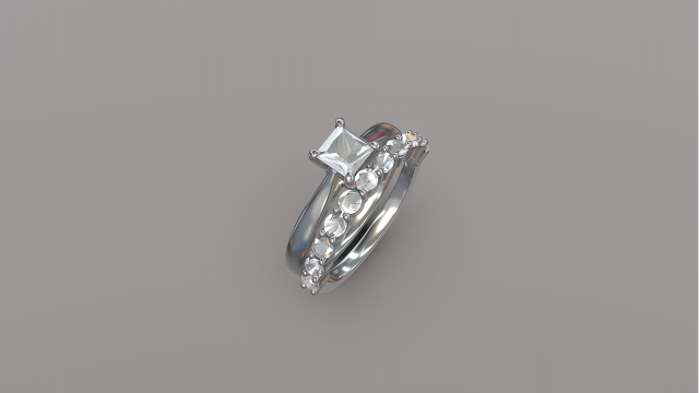 Diamond Ring 3 3D Модель .c4d .max .obj .3ds .fbx .stl .blend 