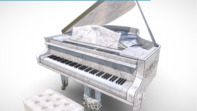 Grand Piano Marble 3Dモデル .c4d .max .obj .3ds .fbx .stl .blend