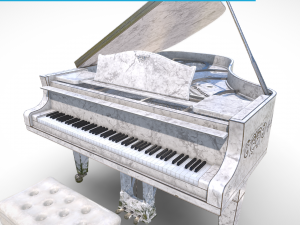 Grand Piano Marble 3D Модель