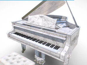 Grand Piano Marble 3D Model