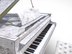 Grand Piano Marble 3D Model