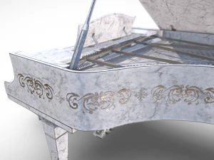 Grand Piano Marble 3D Model
