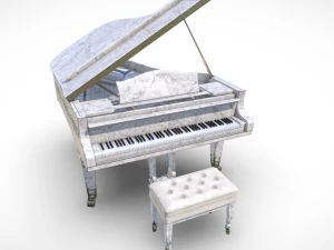 Grand Piano Marble 3D Model