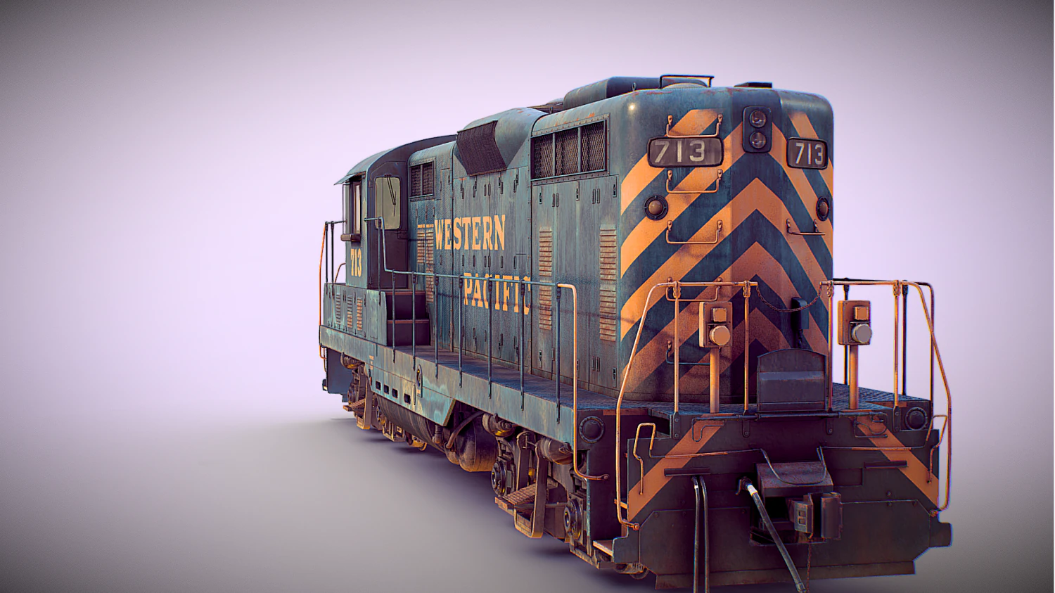 EMD GP7 Western Pacific 3D Model .c4d .max .obj .3ds .fbx .stl .blend 