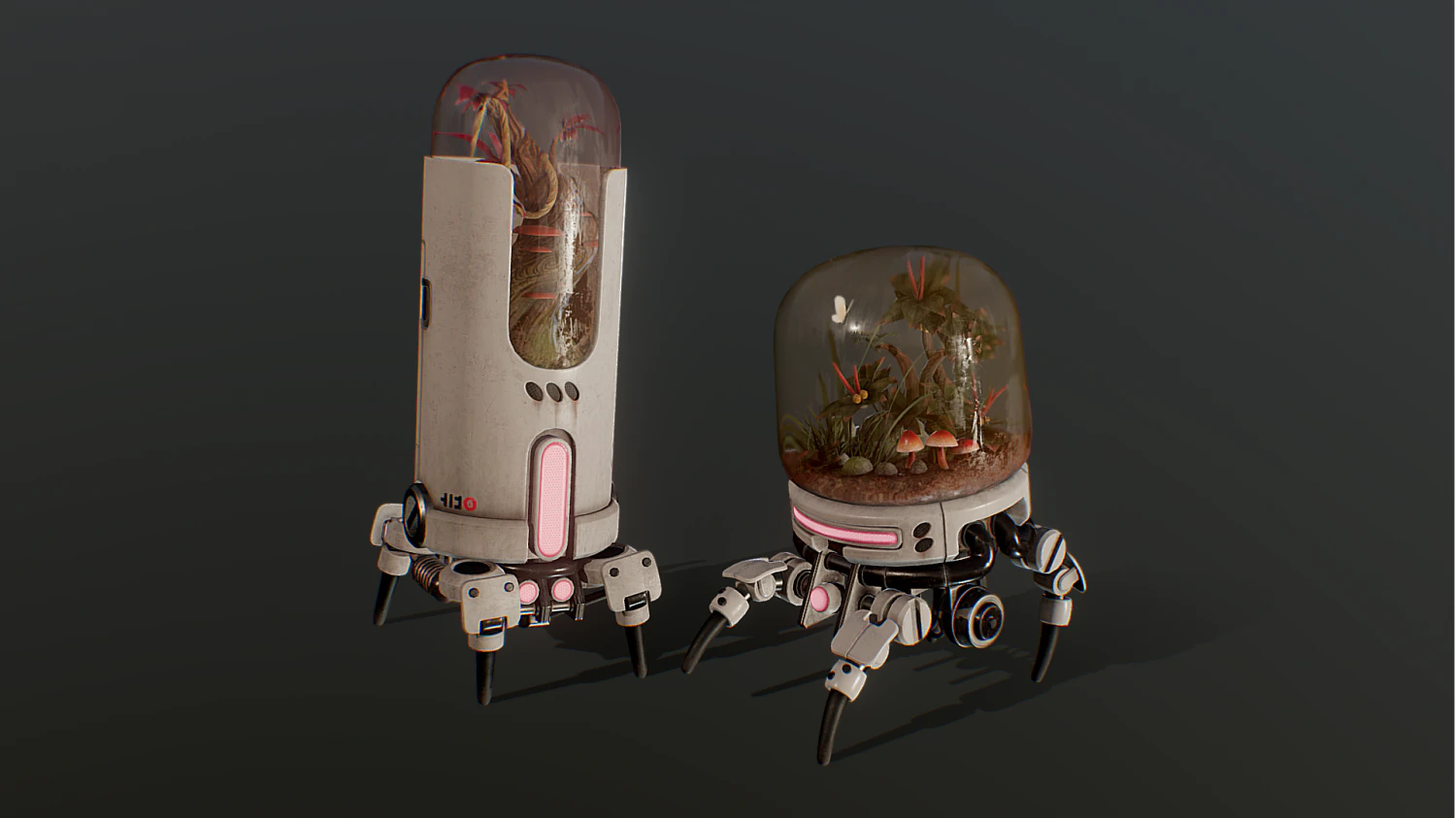 Terrarium Bots 3D Model .c4d .max .obj .3ds .fbx .stl .blend