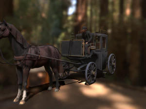 19th century carriage 3D Model