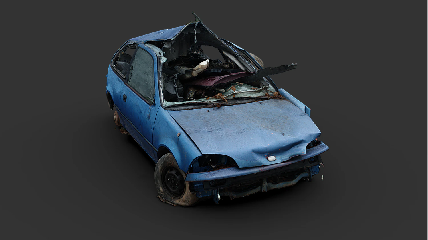 Auto distrutta Modello 3D .c4d .max .obj .3ds .fbx .stl .blend 