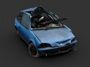 Destroyed Car 3D Model