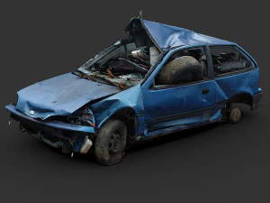Auto distrutta Modello 3D