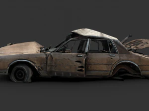 Zniszczony samoch&oacute;d 1 Model 3D