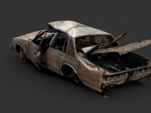 Destroyed Car 1 3D Model