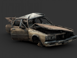 Destroyed Car 1 3D Model