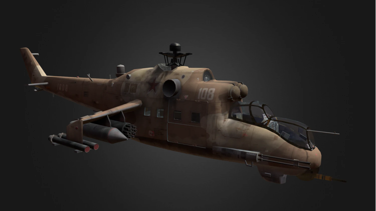 B&uuml;y&uuml;k Helikopter 3D Model .c4d .max .obj .3ds .fbx .stl .blend 
