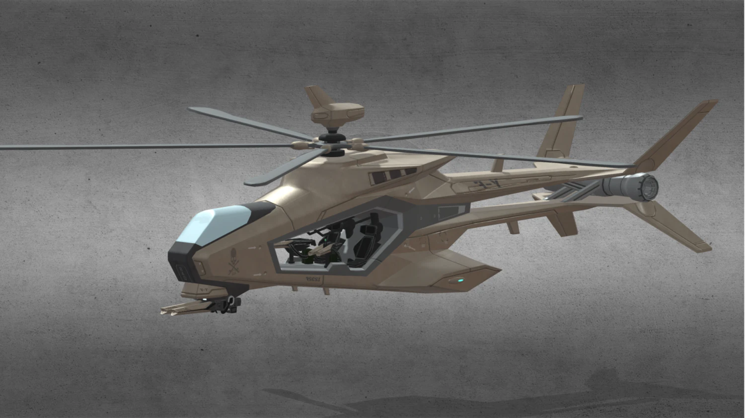 Attack Helicopter 3D Model .c4d .max .obj .3ds .fbx .stl .blend